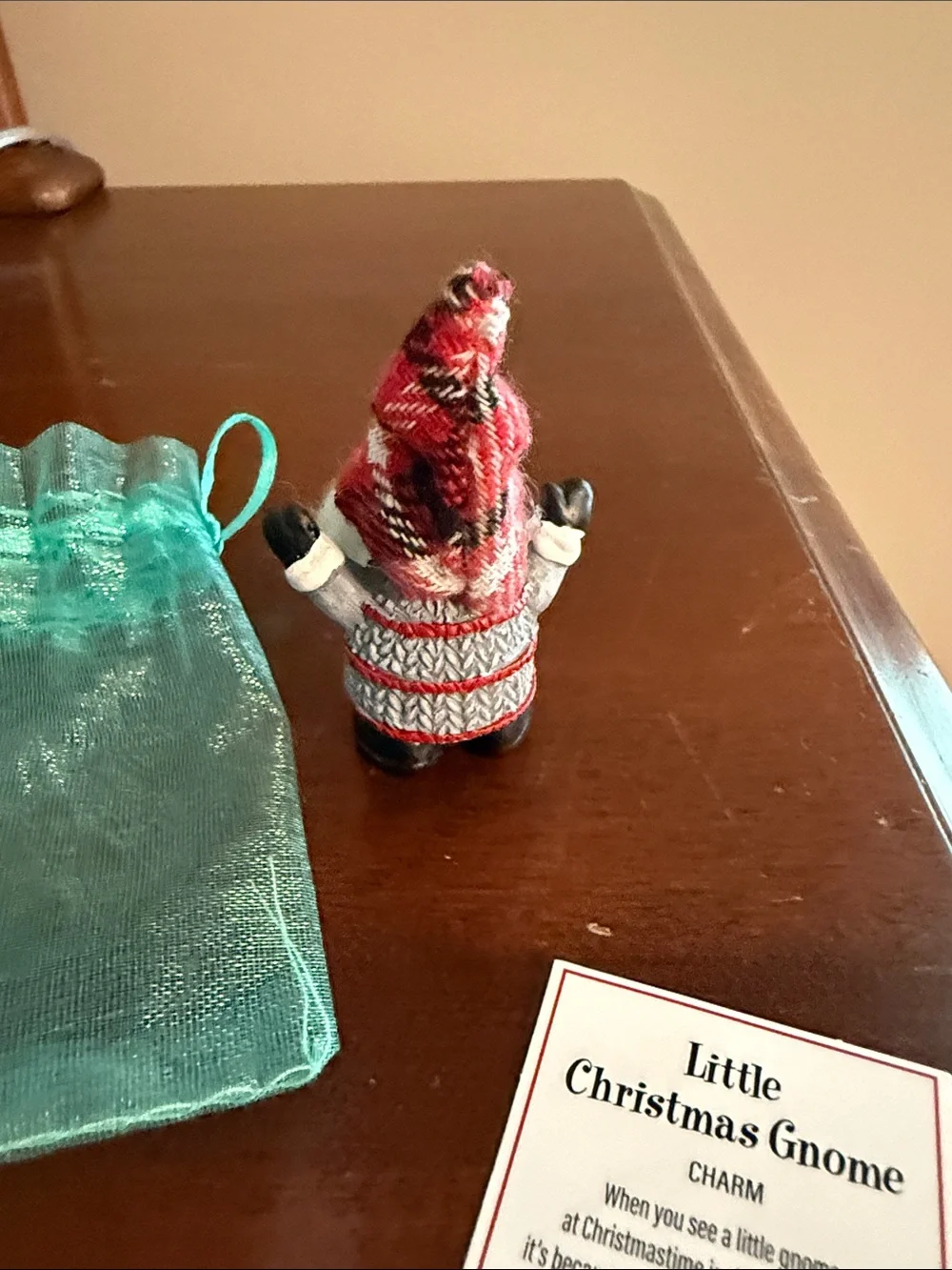 Little Christmas Gnome Holiday Figurine - Red Hat
